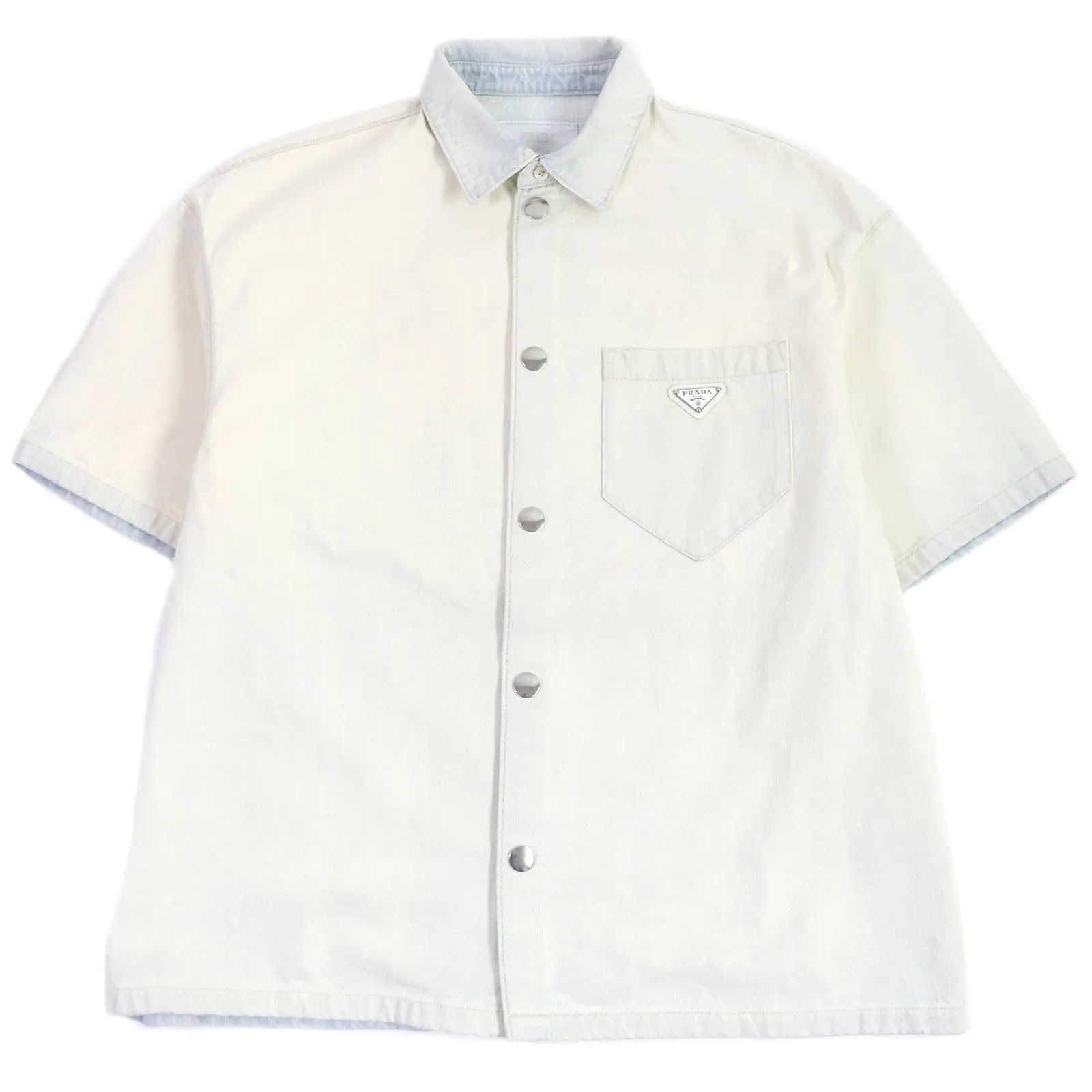 PRADA Denim Jacket GEC067 Main: 100% cotton leather, part: calf leather White type mens XXL Used