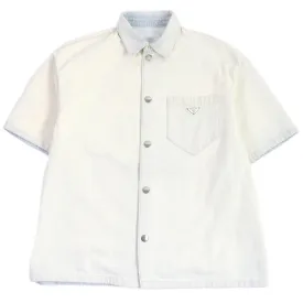 PRADA Denim Jacket GEC067 Main: 100% cotton leather, part: calf leather White type mens XXL Used