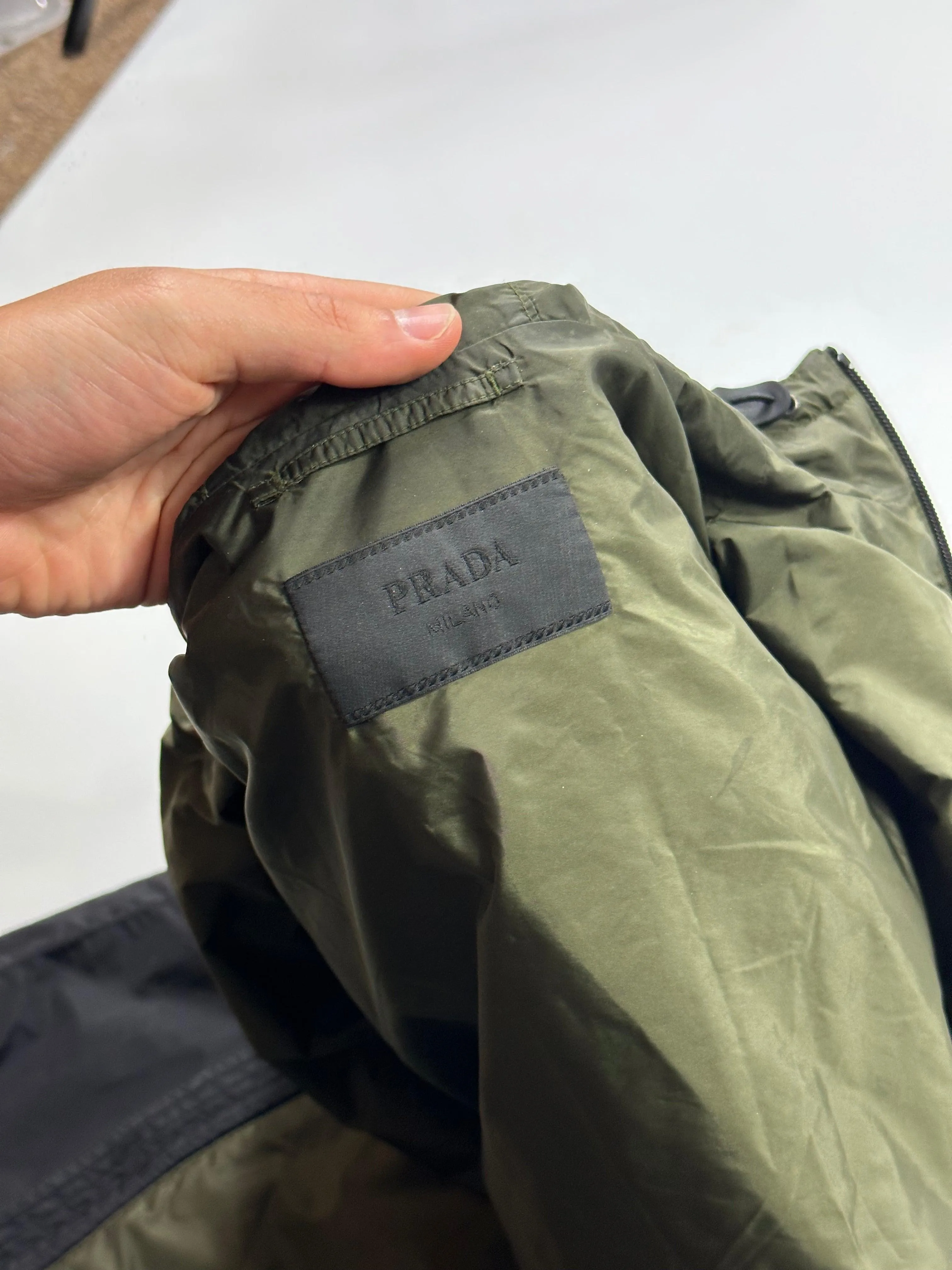 Prada Milano 2017 Rubber Logo Laminated K-way Windbreaker - L