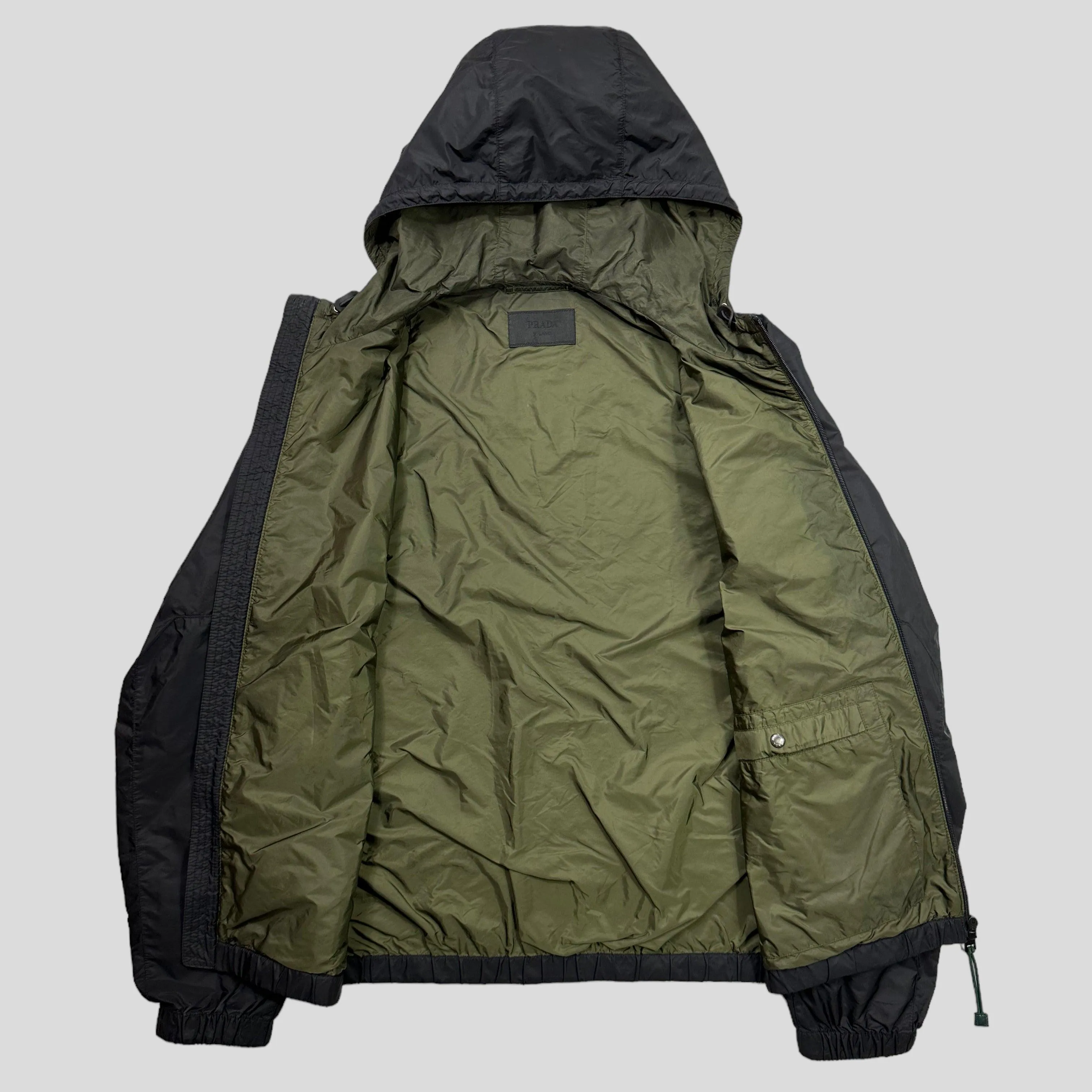 Prada Milano 2017 Rubber Logo Laminated K-way Windbreaker - L