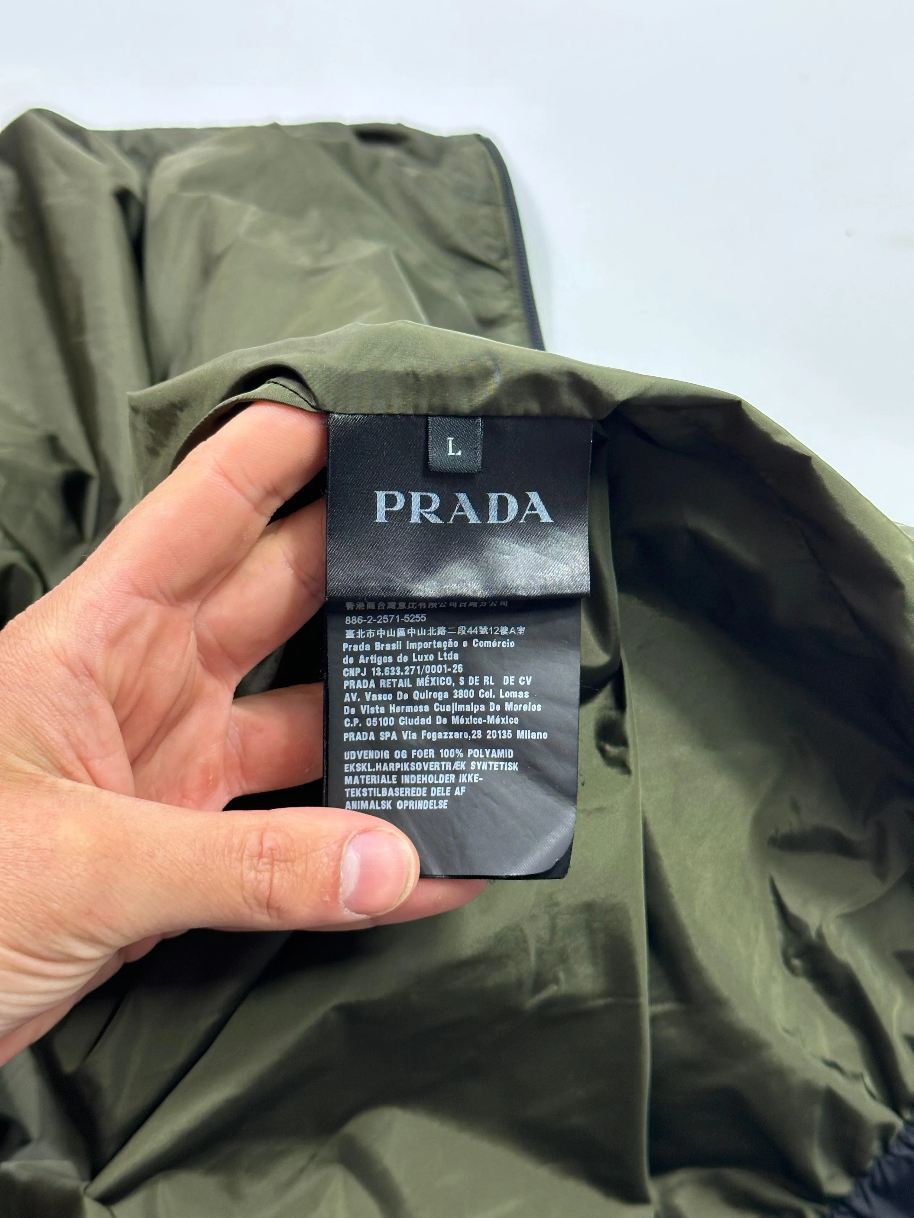 Prada Milano 2017 Rubber Logo Laminated K-way Windbreaker - L
