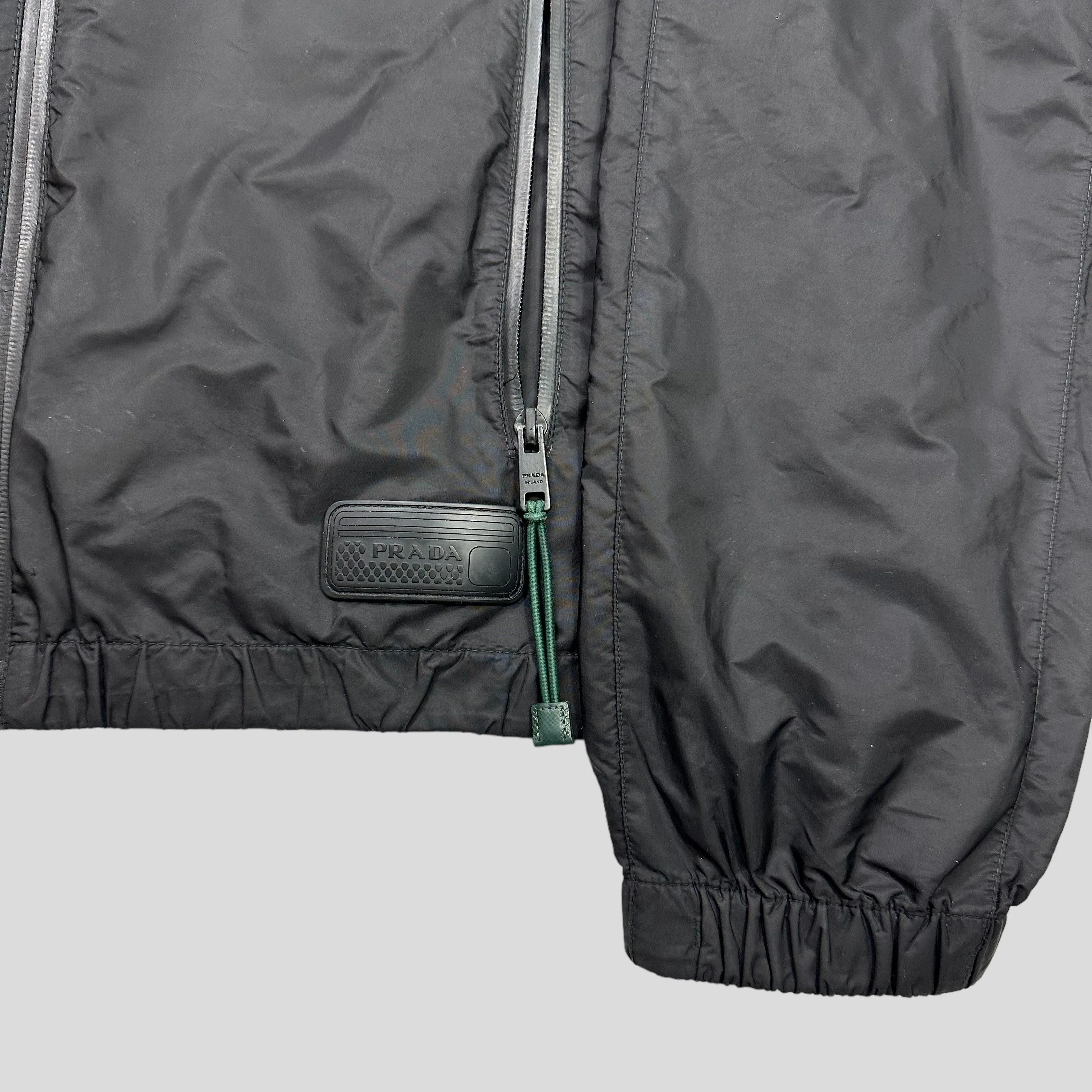 Prada Milano 2017 Rubber Logo Laminated K-way Windbreaker - L