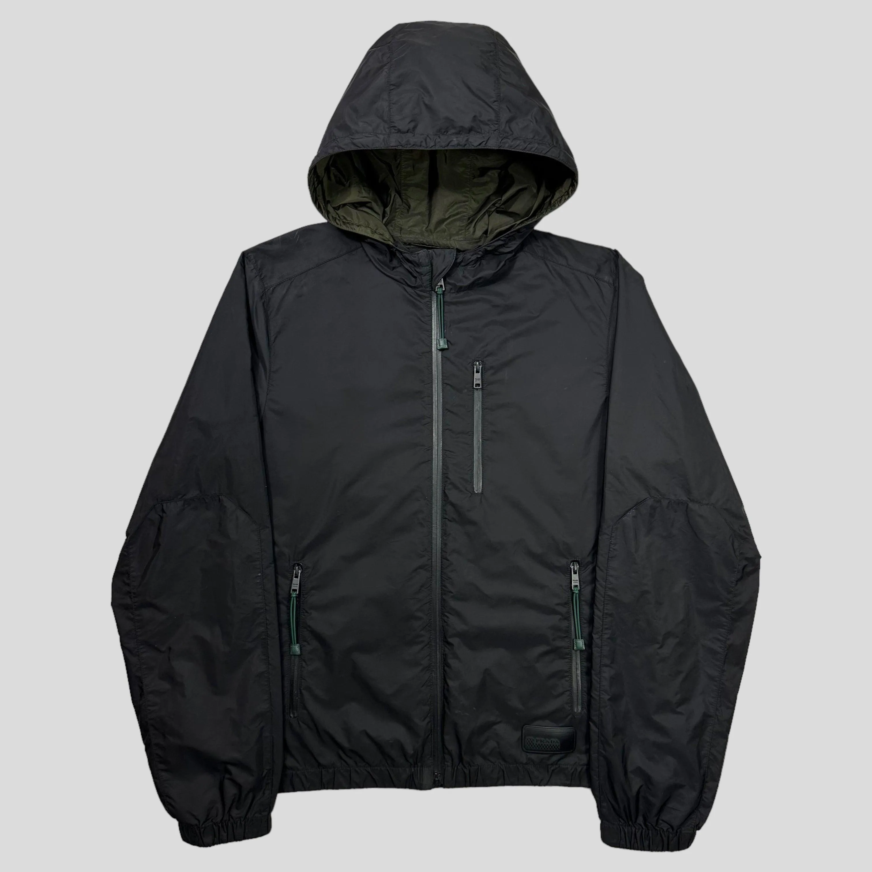 Prada Milano 2017 Rubber Logo Laminated K-way Windbreaker - L