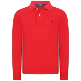 Ralph Lauren Boys Red Cotton Slim Fit Polo Top