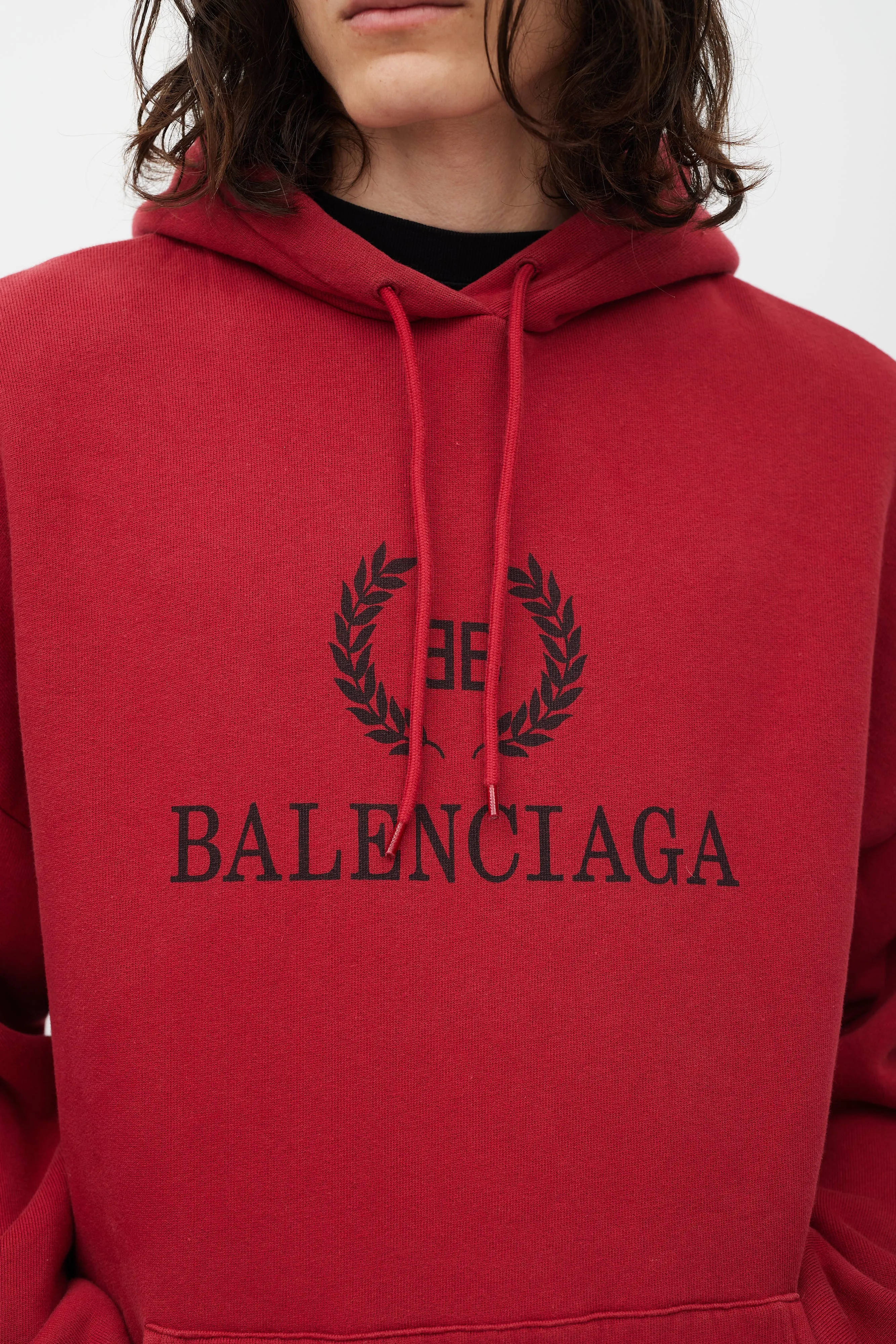 Red & Black Oversized Logo Hoodie
