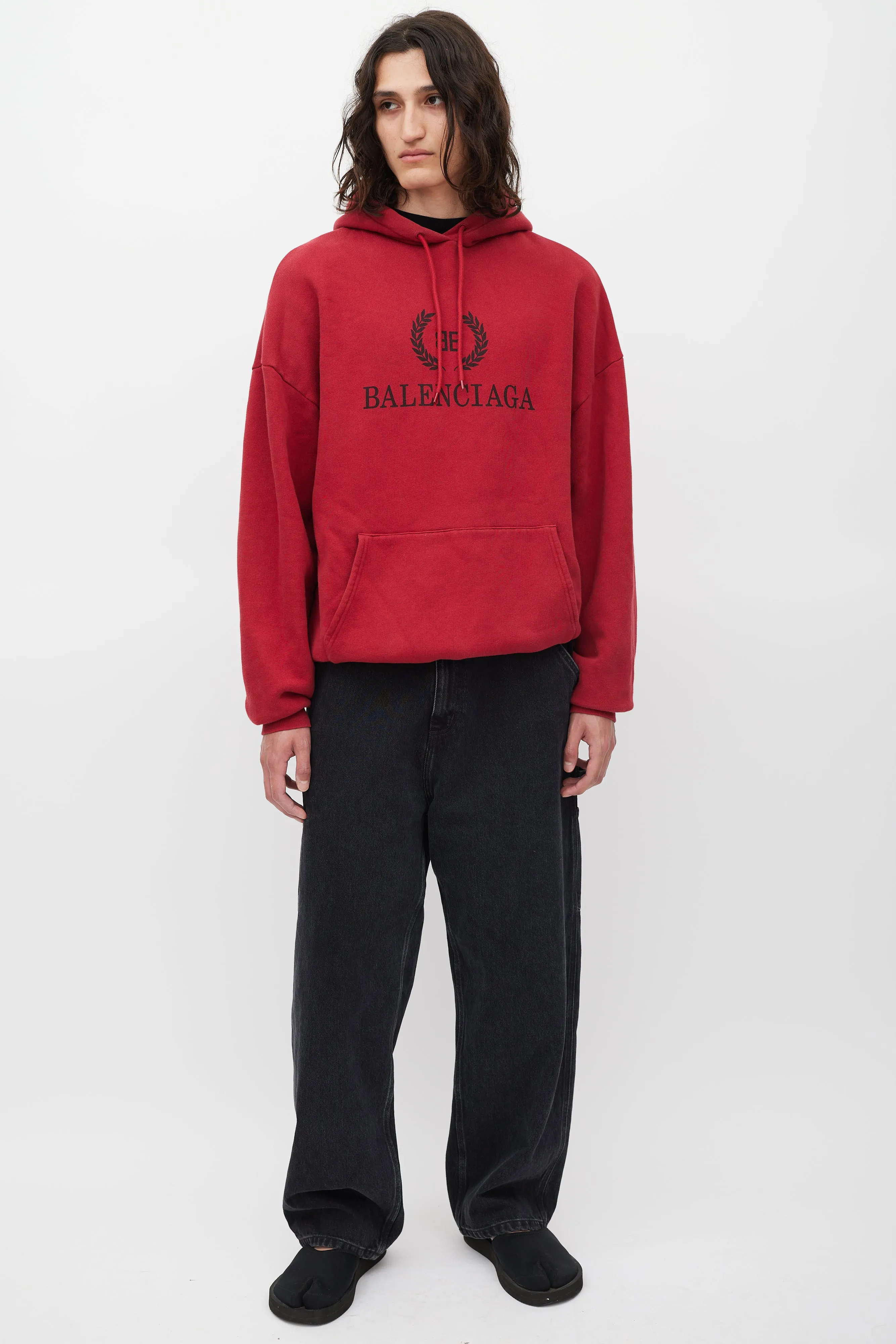 Red & Black Oversized Logo Hoodie