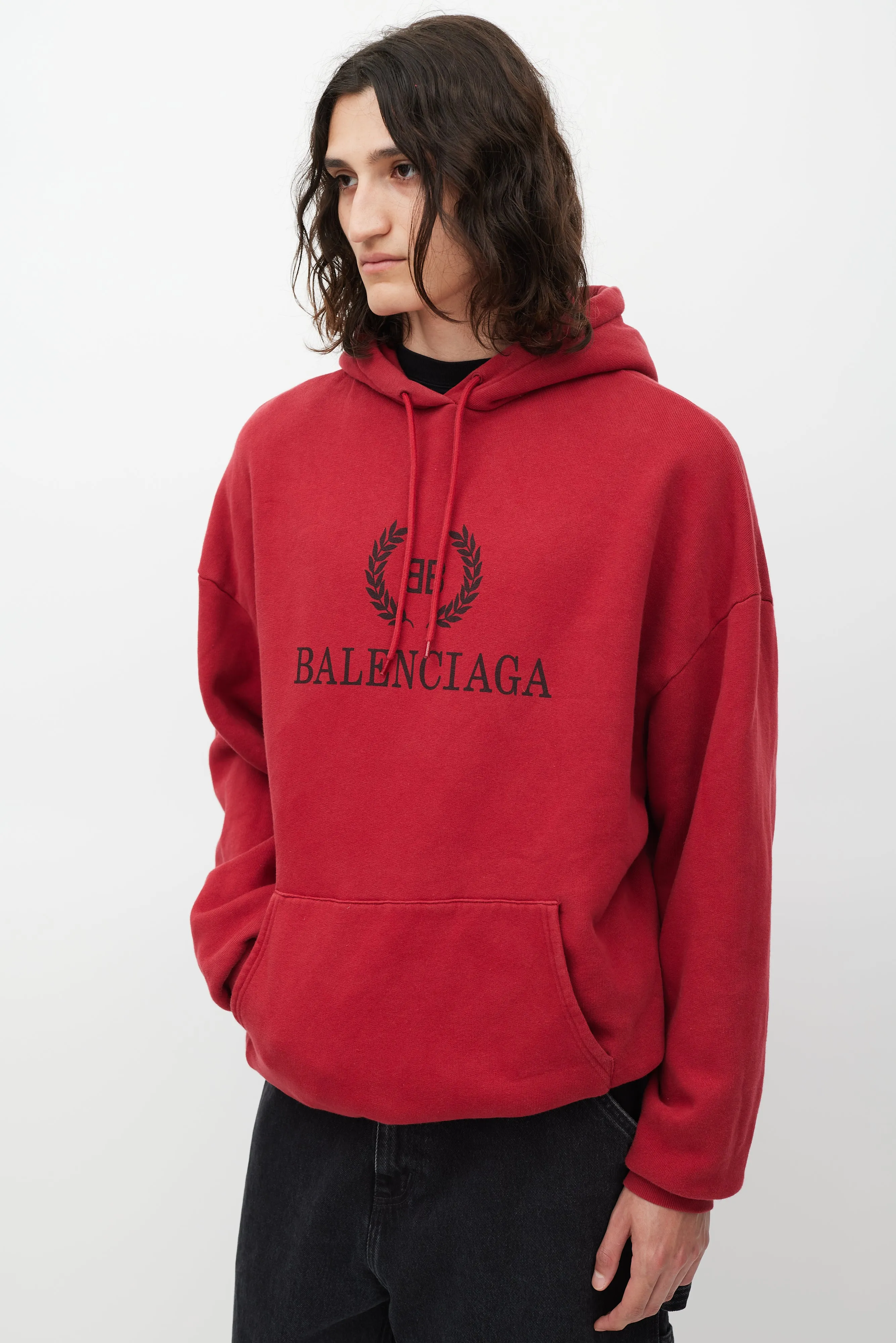 Red & Black Oversized Logo Hoodie