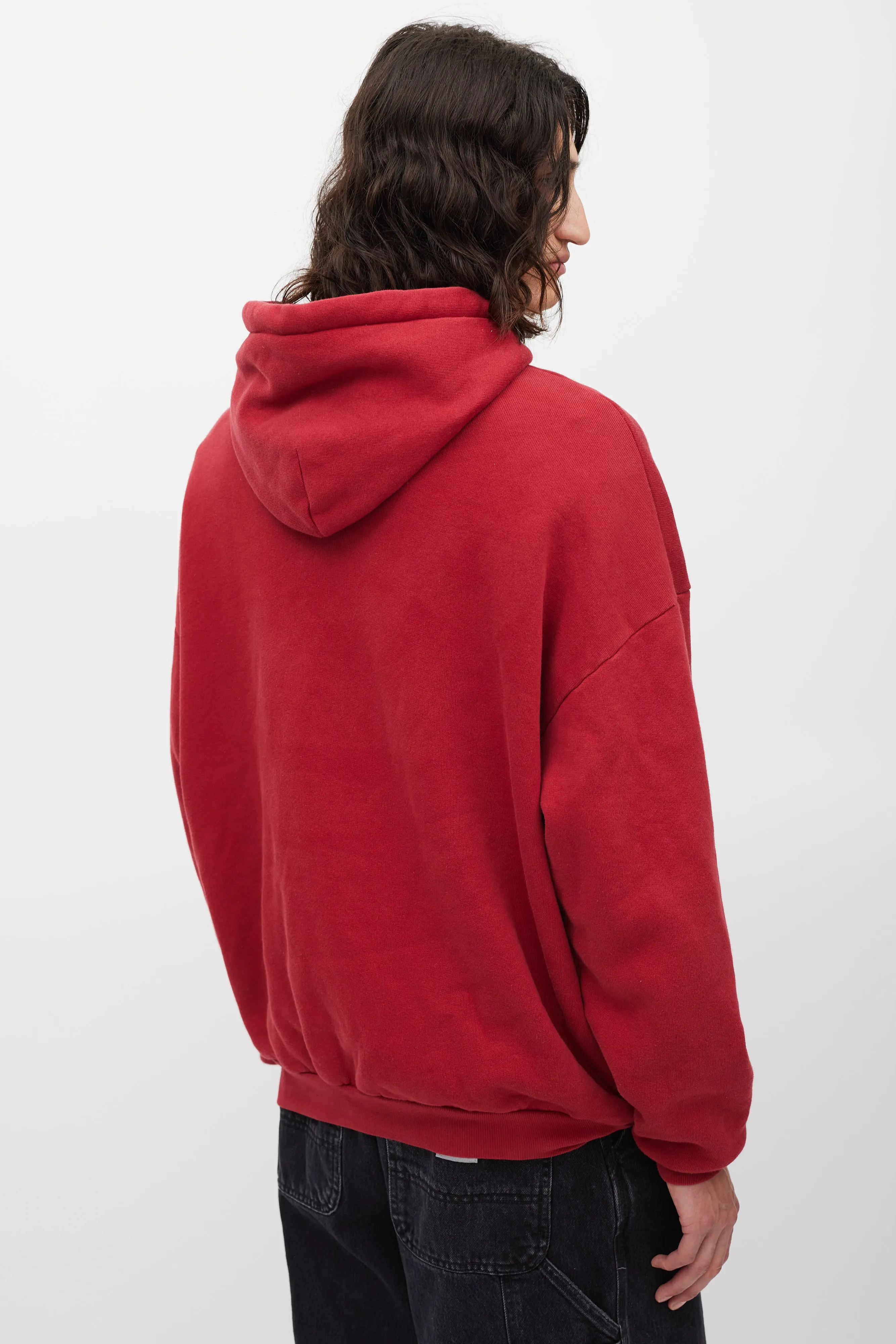 Red & Black Oversized Logo Hoodie