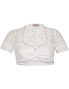 Scallop Neckline Lace Sweetheart Dirndl Blouse