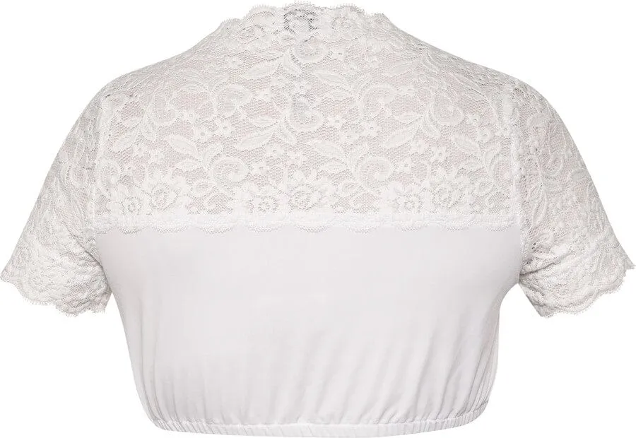 Scallop Neckline Lace Sweetheart Dirndl Blouse