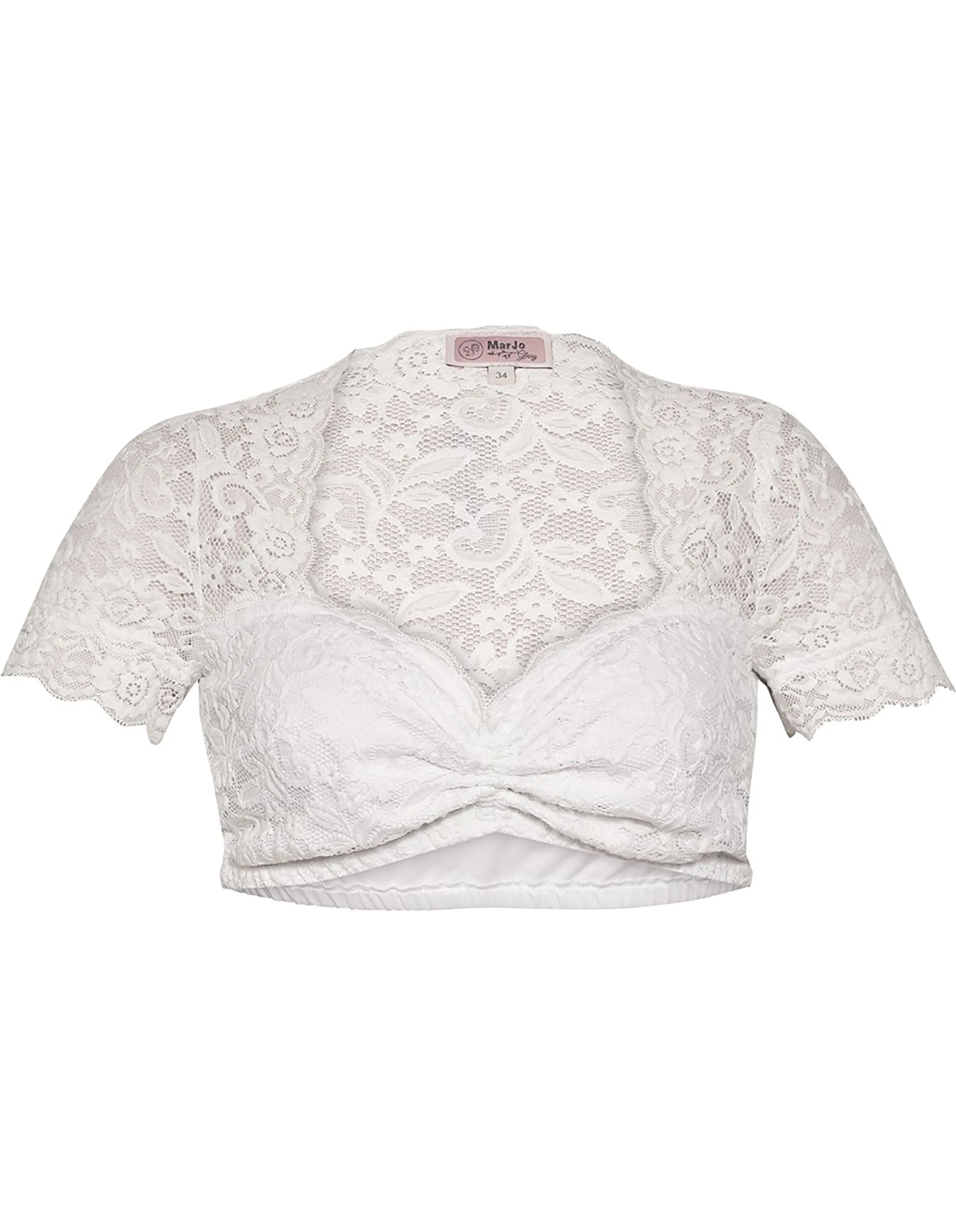 Scallop Neckline Lace Sweetheart Dirndl Blouse