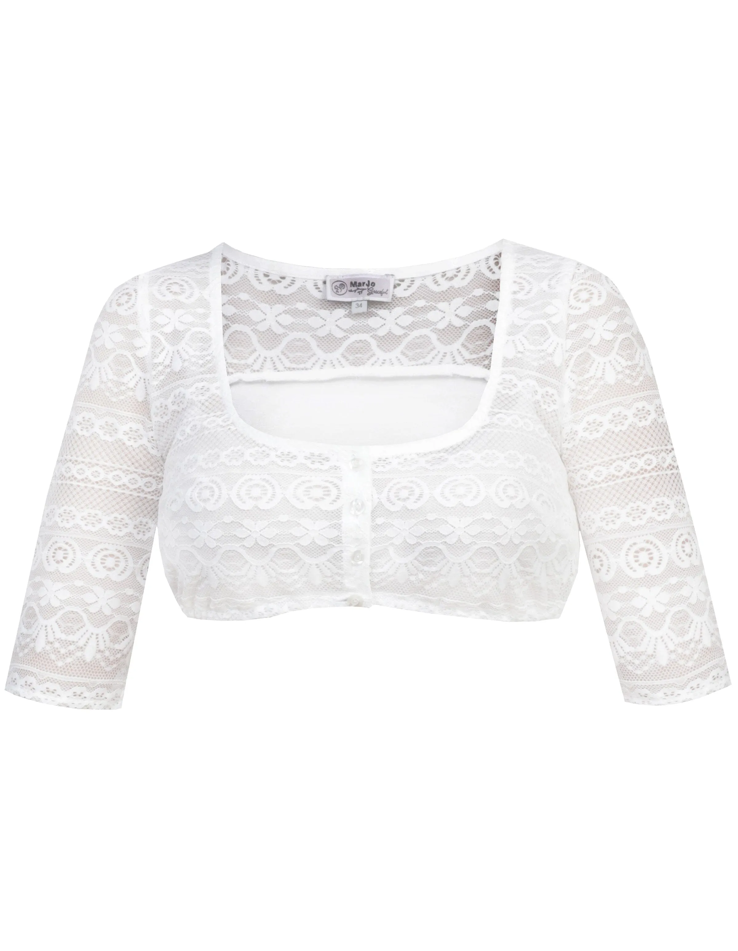Scoop Neck Lace Dirndl Blouse
