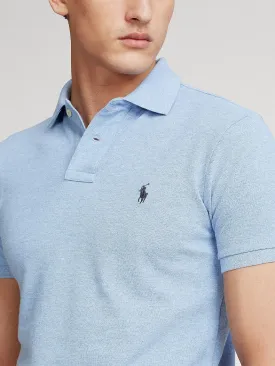 SLIM FIT MESH PIQUE Blå