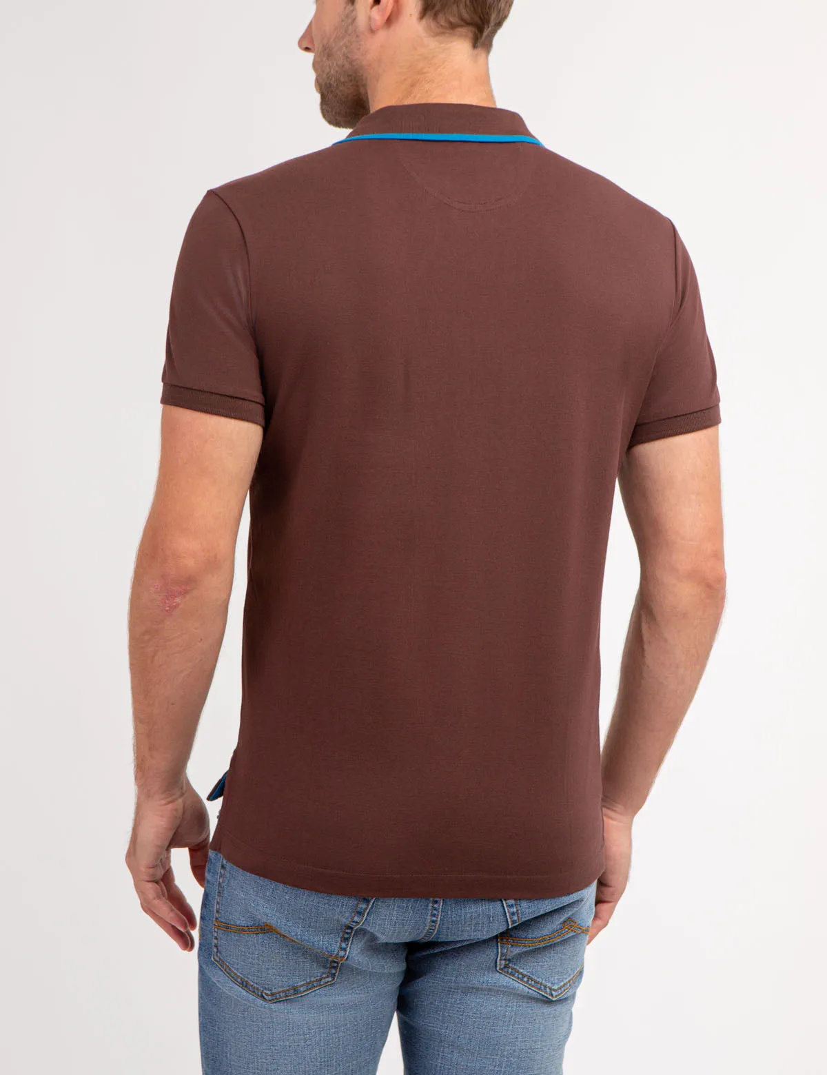 SLIM FIT STRETCH PIQUE SOLID POLO SHIRT