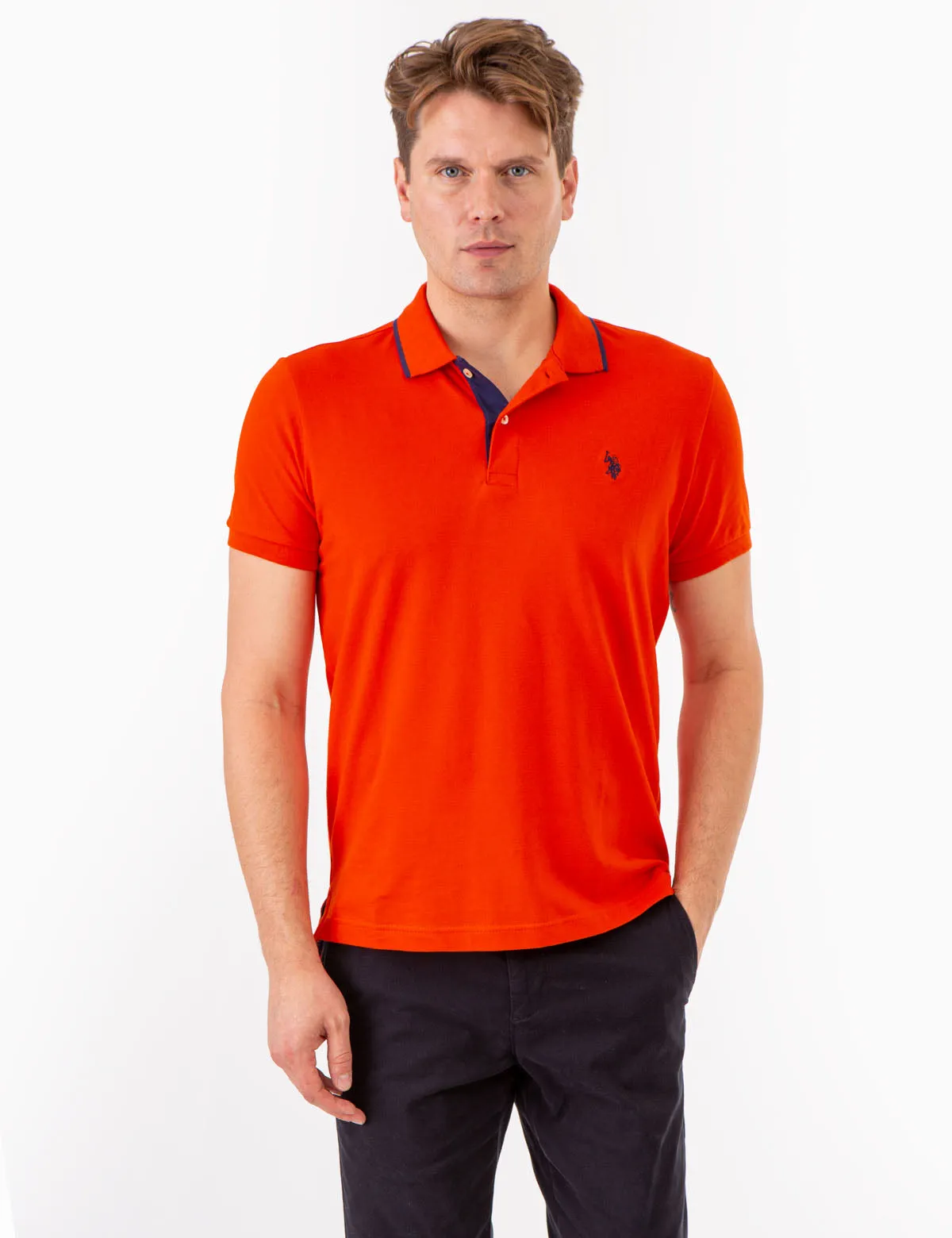 SLIM FIT STRETCH PIQUE SOLID POLO SHIRT