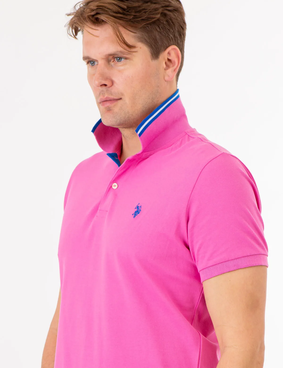 SLIM FIT STRETCH PIQUE SOLID POLO SHIRT