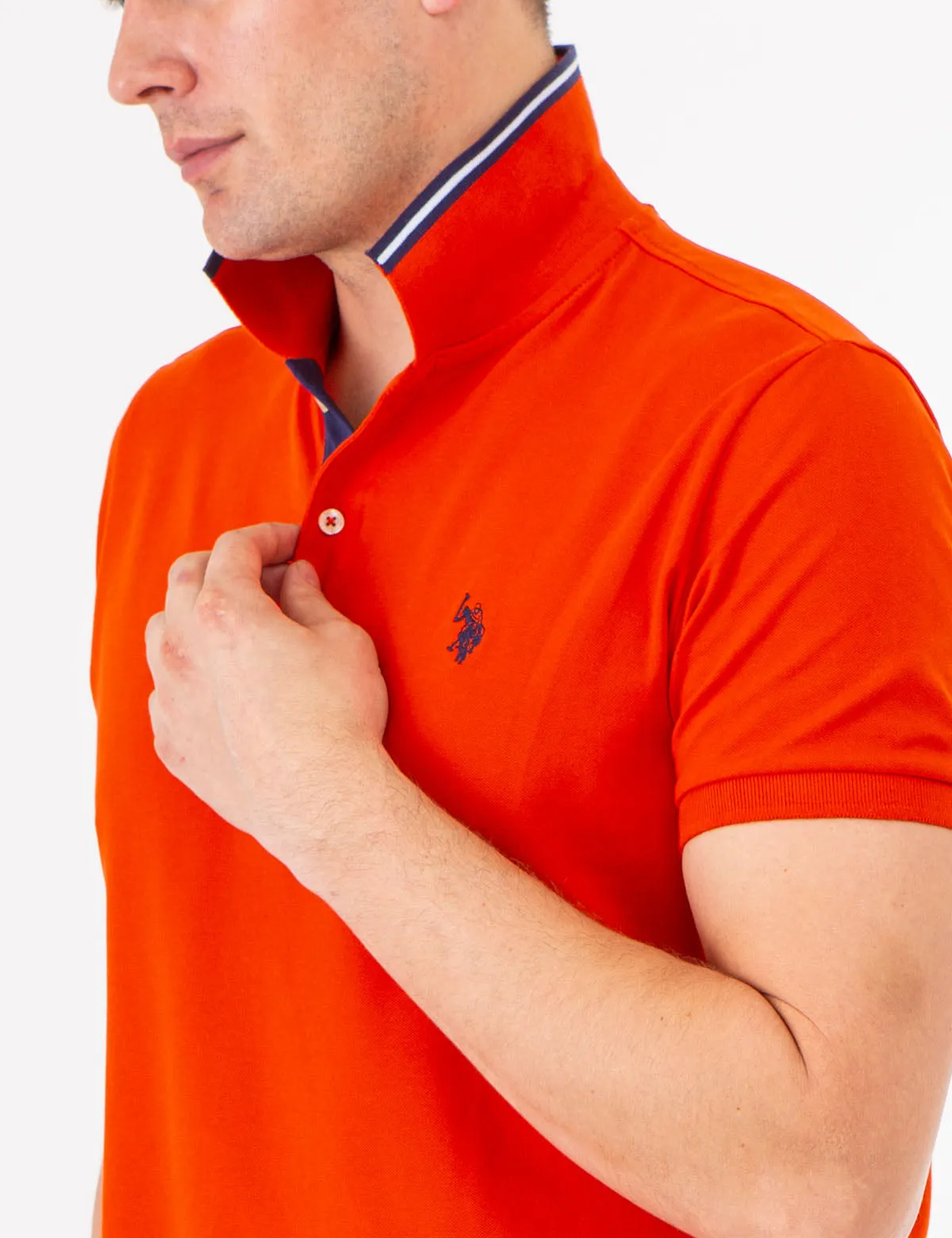 SLIM FIT STRETCH PIQUE SOLID POLO SHIRT