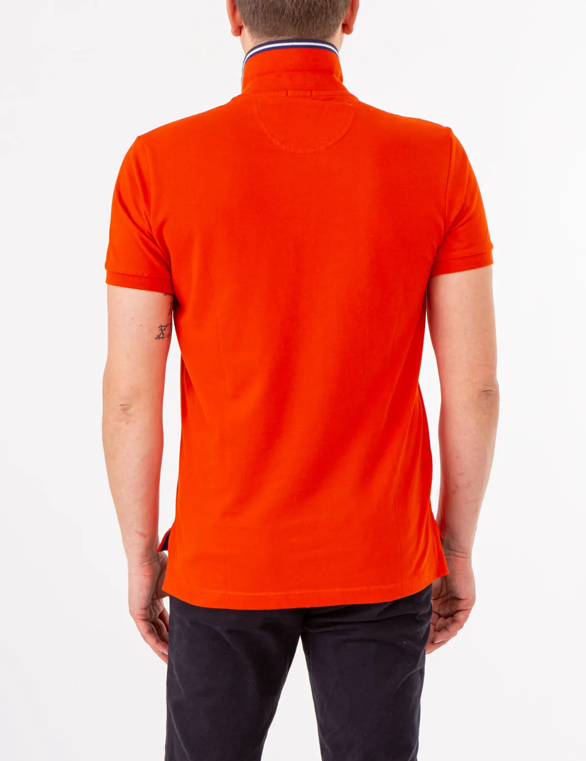 SLIM FIT STRETCH PIQUE SOLID POLO SHIRT
