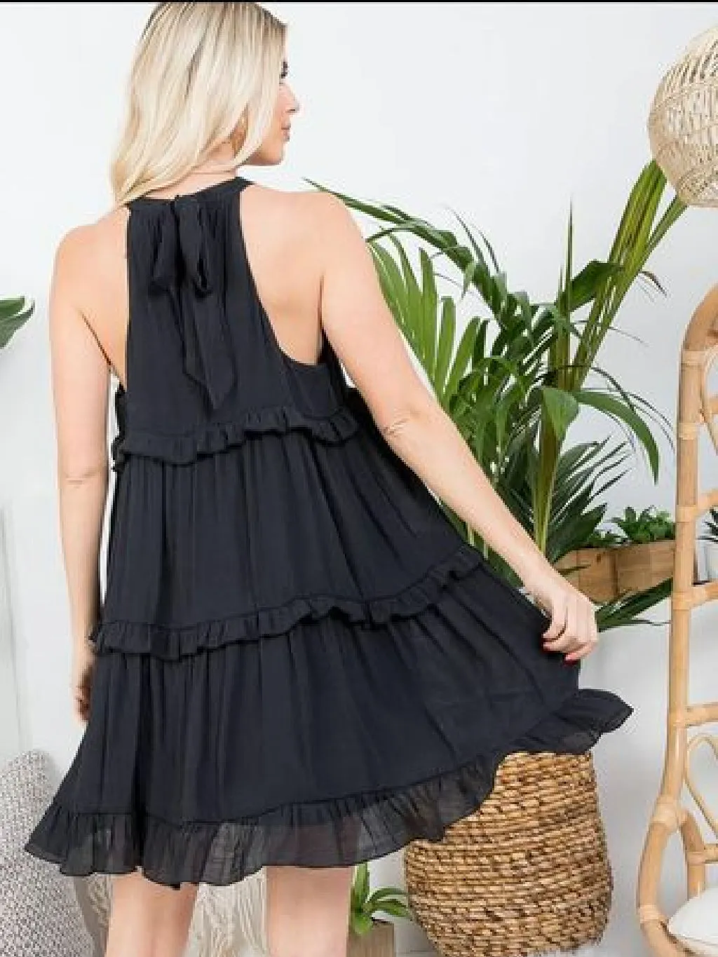 Smocked Halter Baby Doll Dress