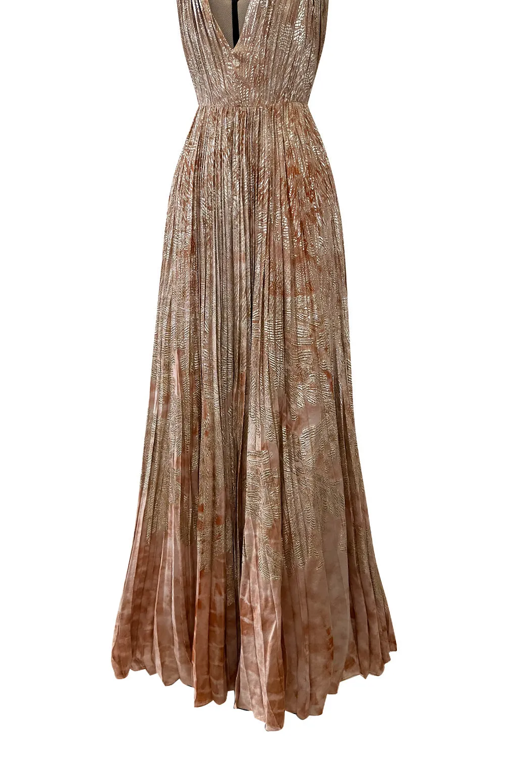 Spectacular Spring 2019 Christian Dior by Maria Grazia Chiuri Look 86 Gold Thread & Silk Dress