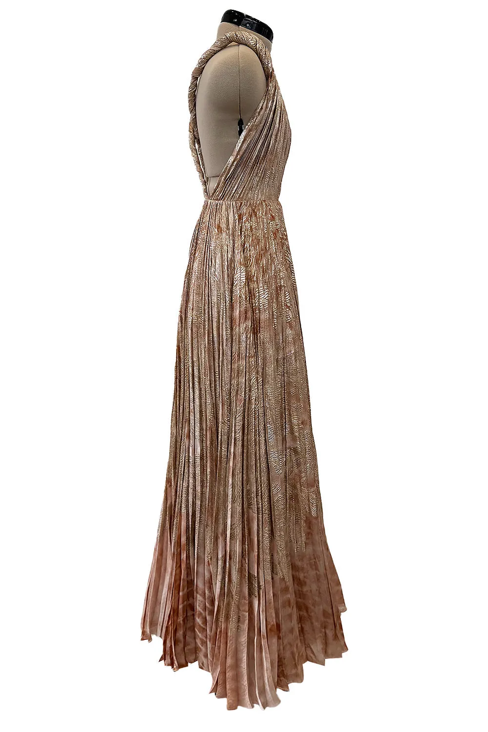 Spectacular Spring 2019 Christian Dior by Maria Grazia Chiuri Look 86 Gold Thread & Silk Dress