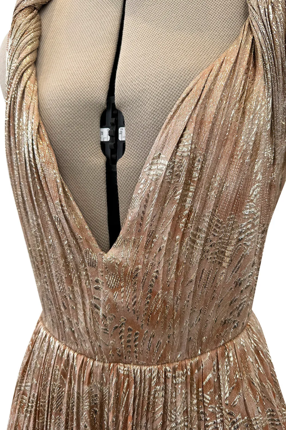 Spectacular Spring 2019 Christian Dior by Maria Grazia Chiuri Look 86 Gold Thread & Silk Dress