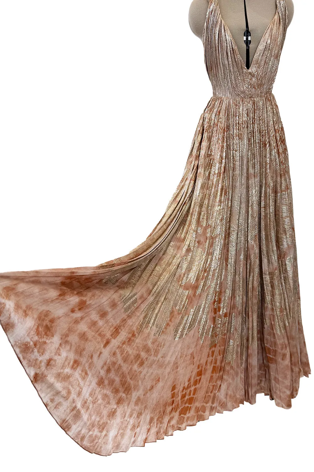 Spectacular Spring 2019 Christian Dior by Maria Grazia Chiuri Look 86 Gold Thread & Silk Dress