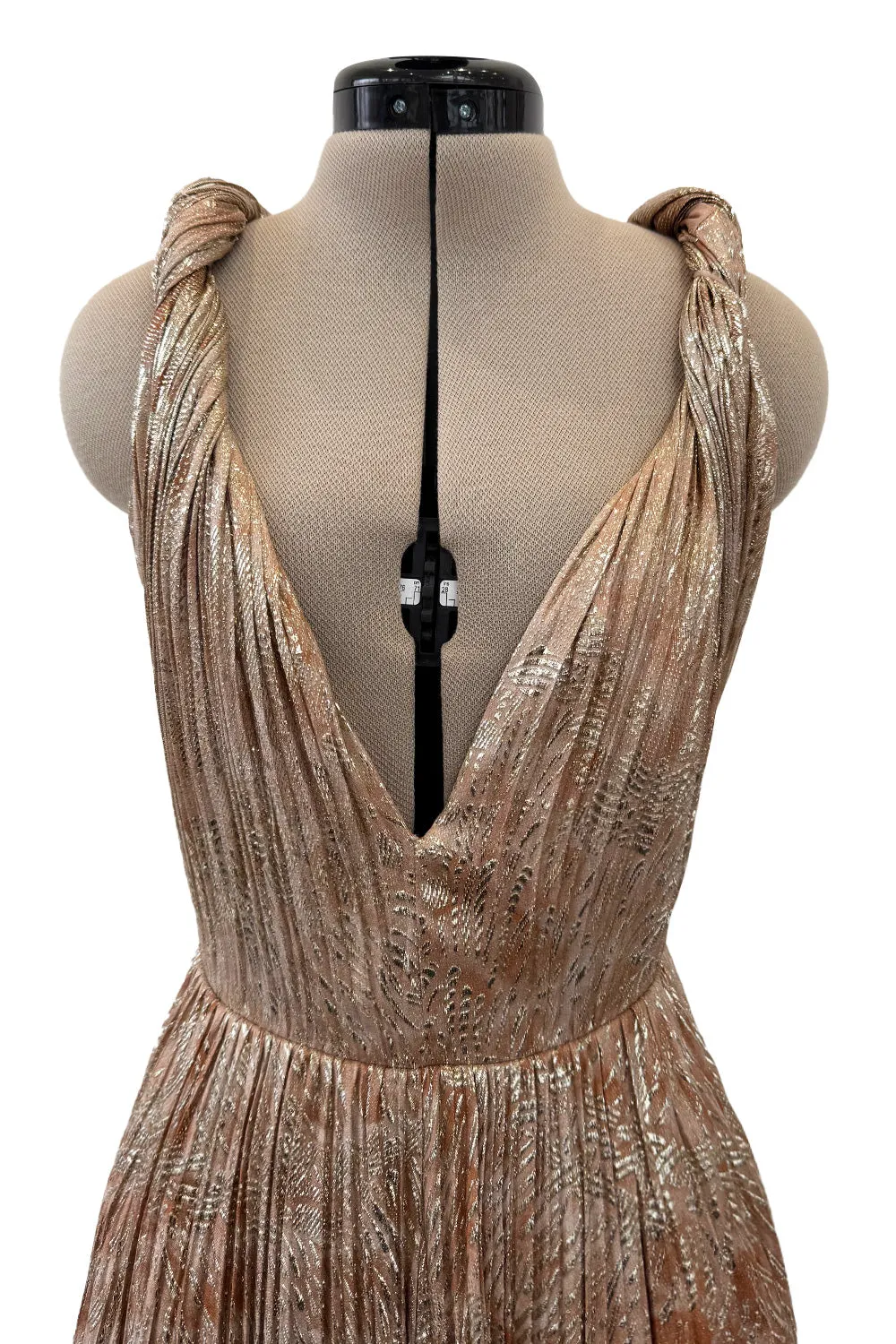 Spectacular Spring 2019 Christian Dior by Maria Grazia Chiuri Look 86 Gold Thread & Silk Dress