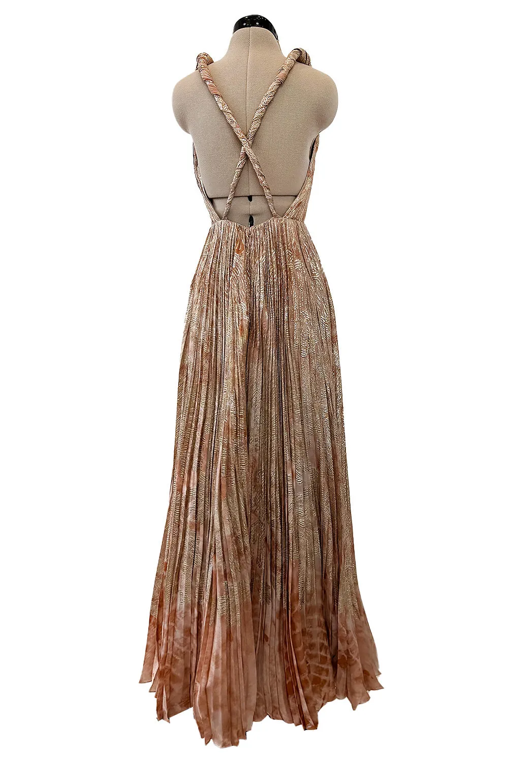 Spectacular Spring 2019 Christian Dior by Maria Grazia Chiuri Look 86 Gold Thread & Silk Dress