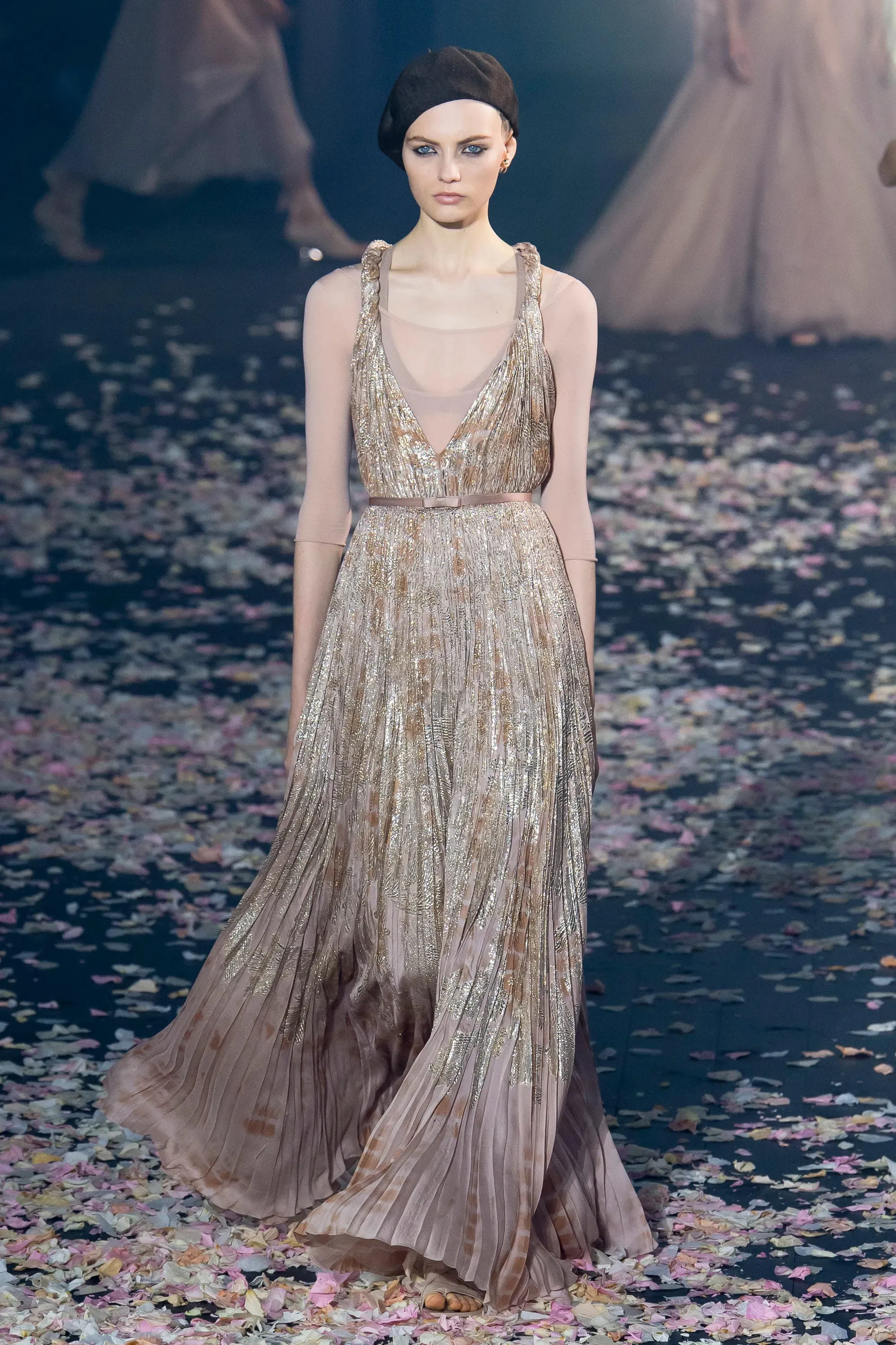 Spectacular Spring 2019 Christian Dior by Maria Grazia Chiuri Look 86 Gold Thread & Silk Dress