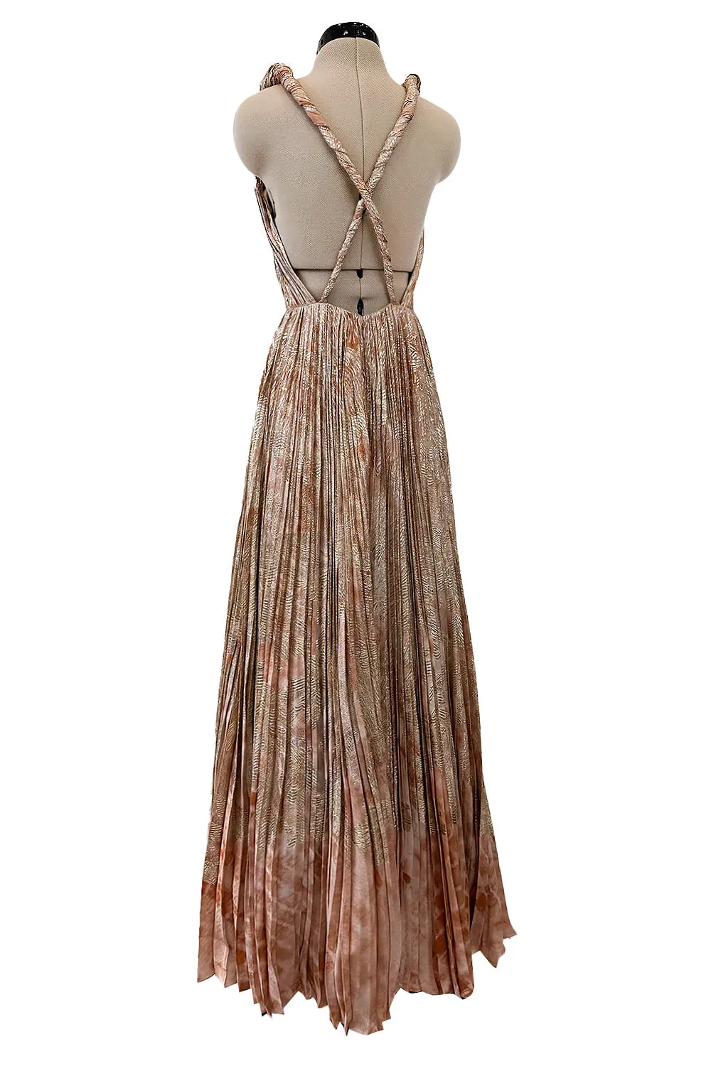 Spectacular Spring 2019 Christian Dior by Maria Grazia Chiuri Look 86 Gold Thread & Silk Dress