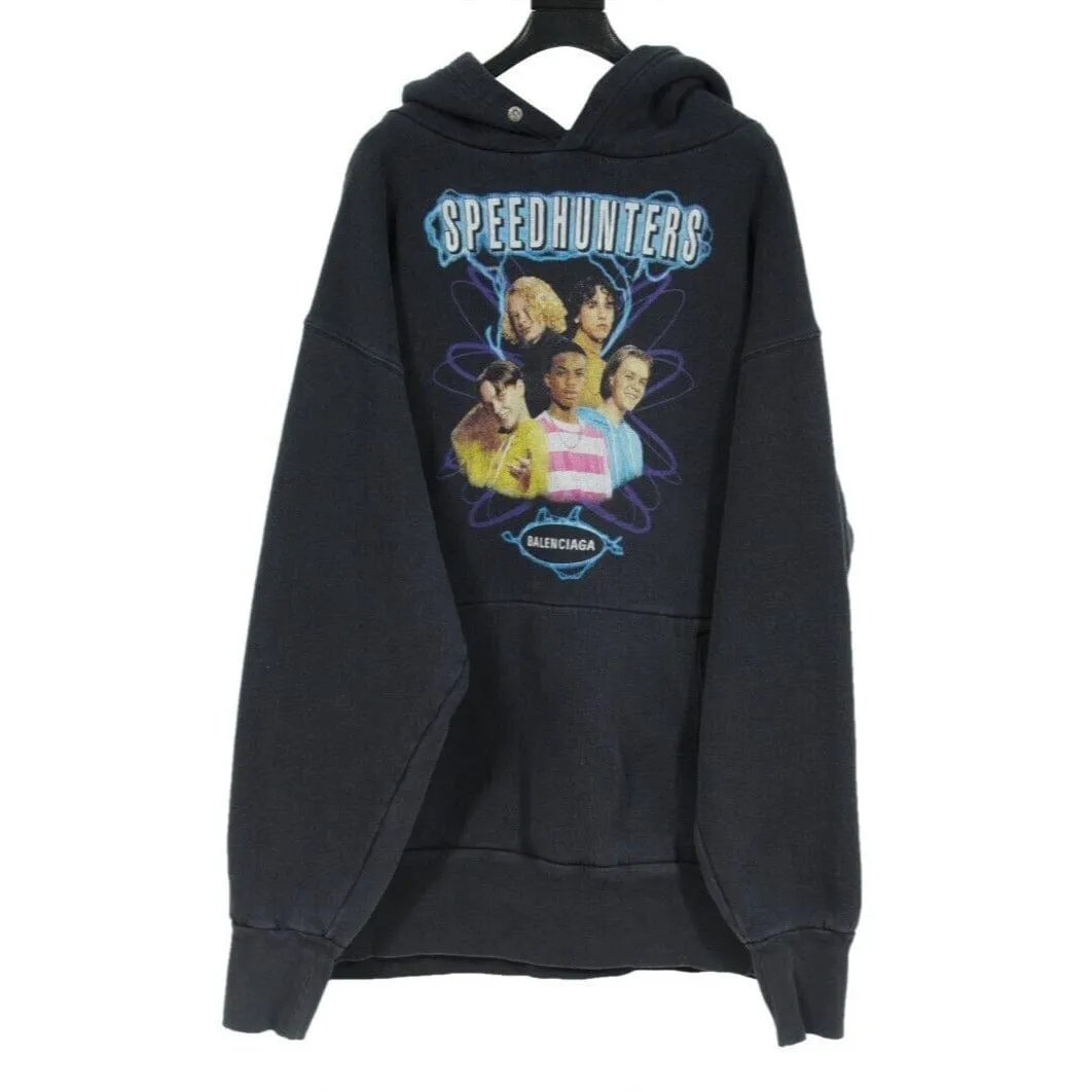 Speedhunter Oversized Vintage Black Hoodie