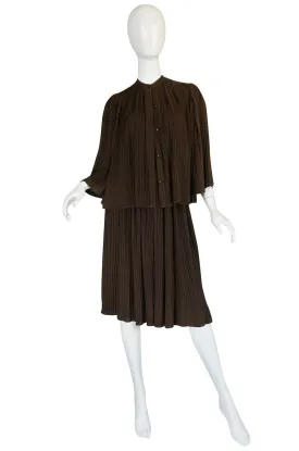 S/S 1976 Christian Dior Haute Couture Pleated Silk Dress Set