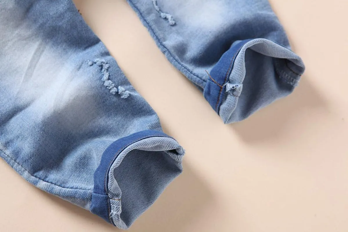 Stylish KIDSCOOL SPACE Denim Overalls for Infants and Toddlers - Blue & Black Combo!