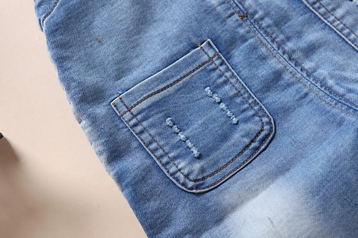 Stylish KIDSCOOL SPACE Denim Overalls for Infants and Toddlers - Blue & Black Combo!