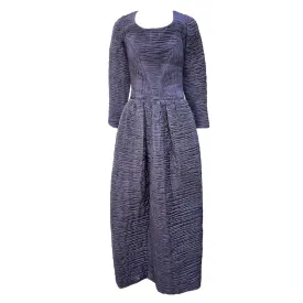 Sybil Connelly 1950's/1960's Muted Periwinkle Pleated Irish Linen Gown   Stole