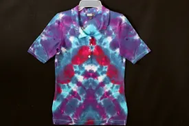 Women's button neck collared cotton shirt M chest 33.5" #3217 Pyramid design $80