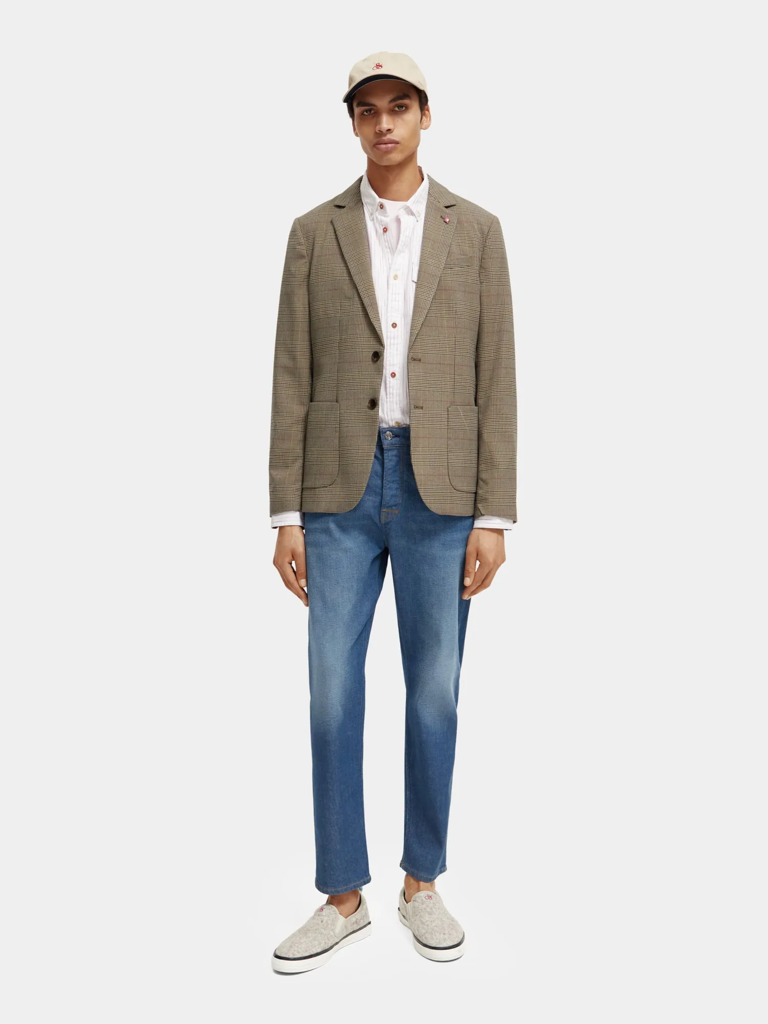 Yarn-dyed checked blazer