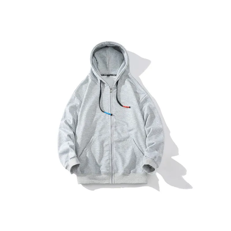 Zipper Hoodie Oversized Solid Colors
