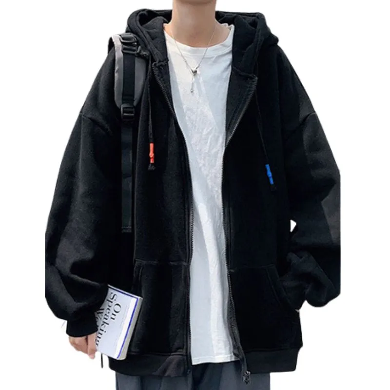 Zipper Hoodie Oversized Solid Colors