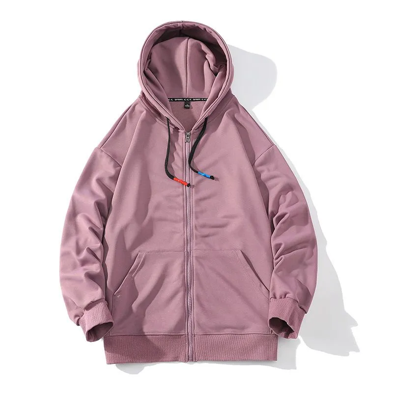 Zipper Hoodie Oversized Solid Colors
