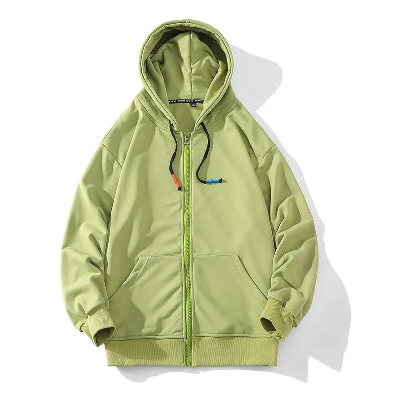 Zipper Hoodie Oversized Solid Colors