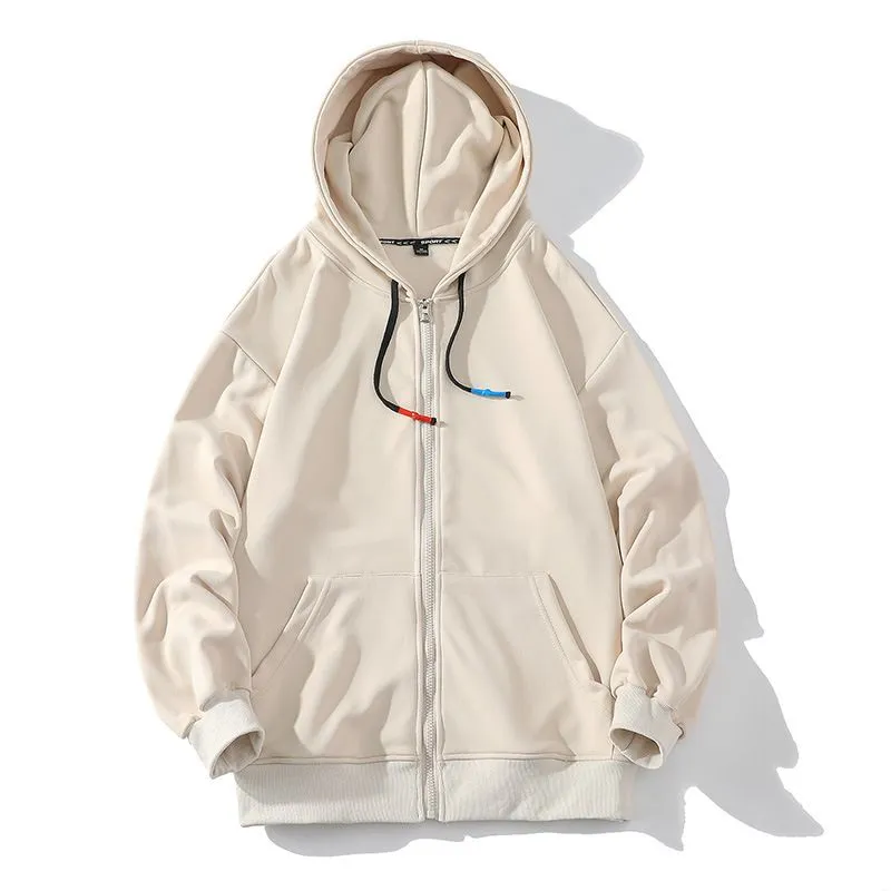 Zipper Hoodie Oversized Solid Colors