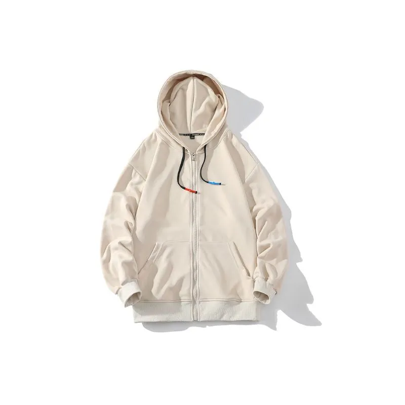 Zipper Hoodie Oversized Solid Colors