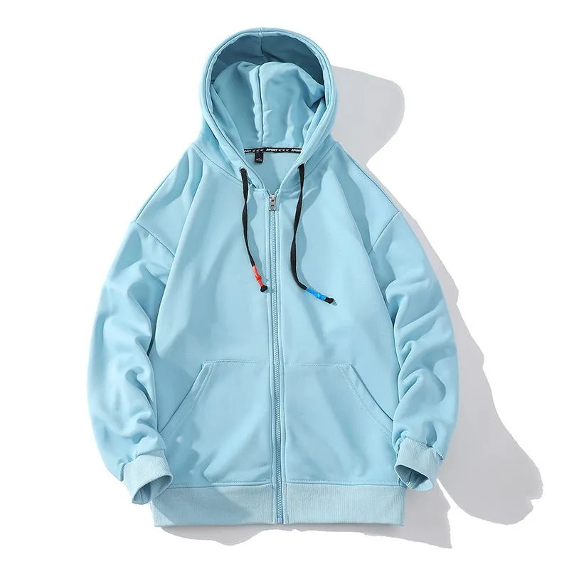 Zipper Hoodie Oversized Solid Colors