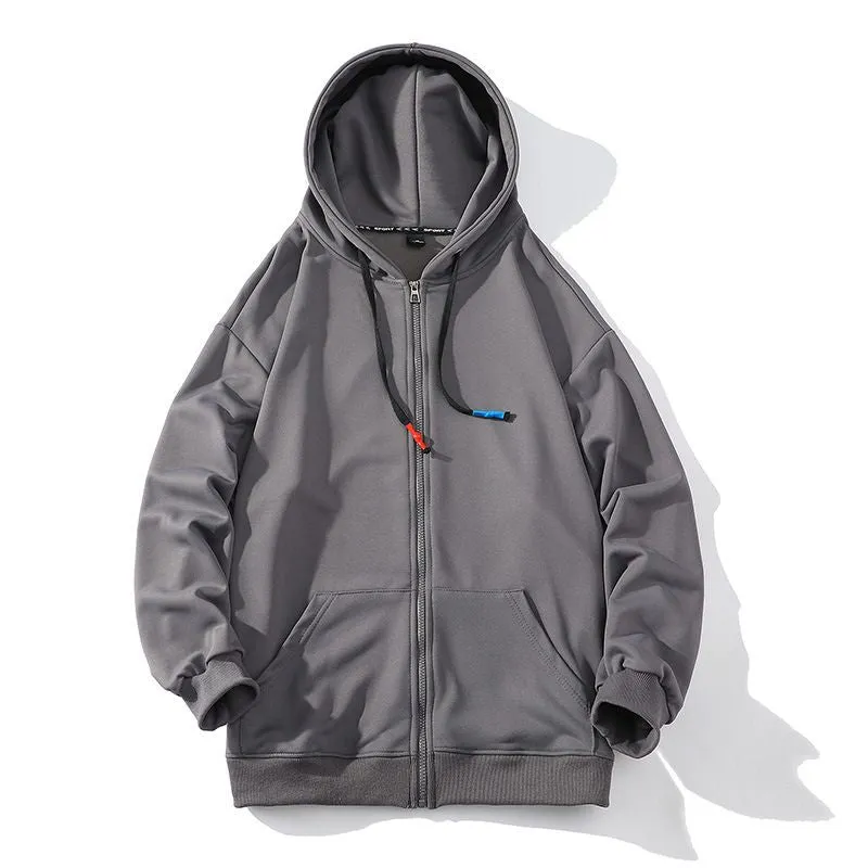 Zipper Hoodie Oversized Solid Colors