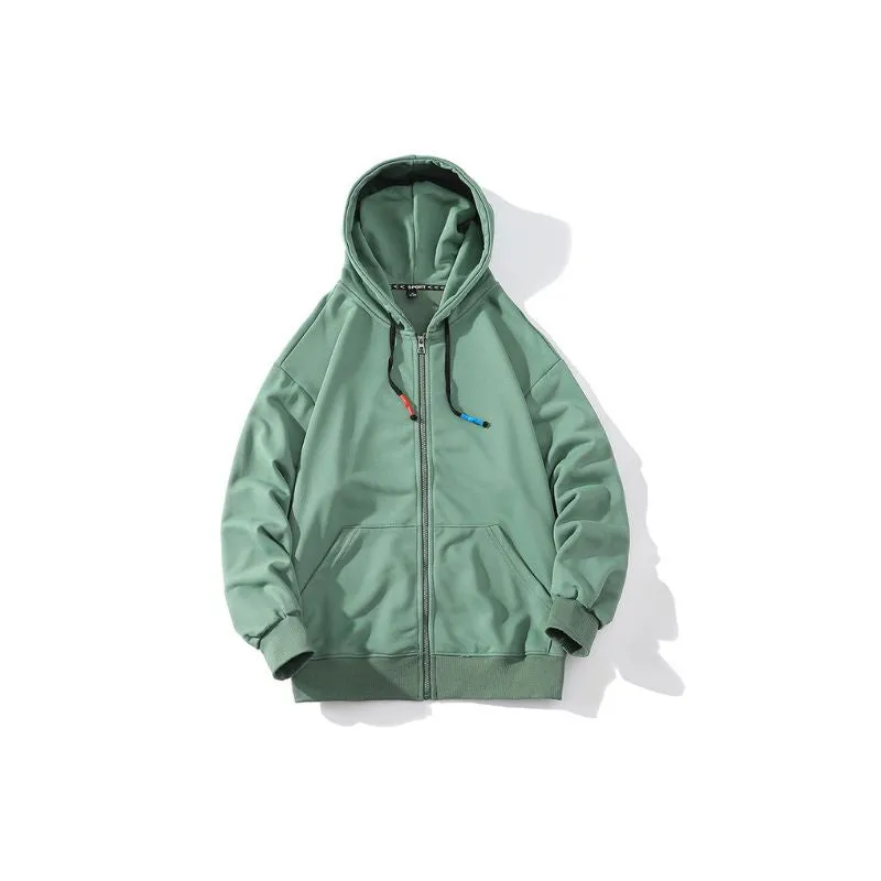 Zipper Hoodie Oversized Solid Colors