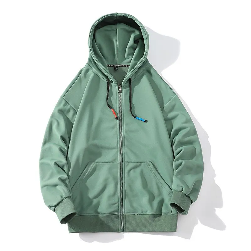 Zipper Hoodie Oversized Solid Colors