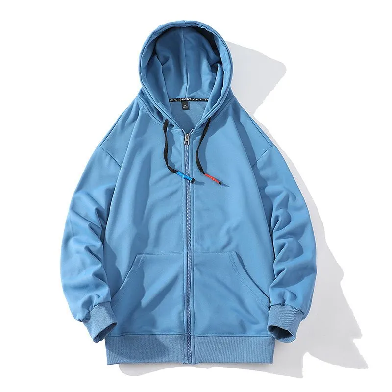 Zipper Hoodie Oversized Solid Colors