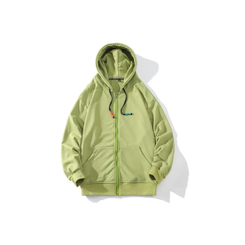 Zipper Hoodie Oversized Solid Colors